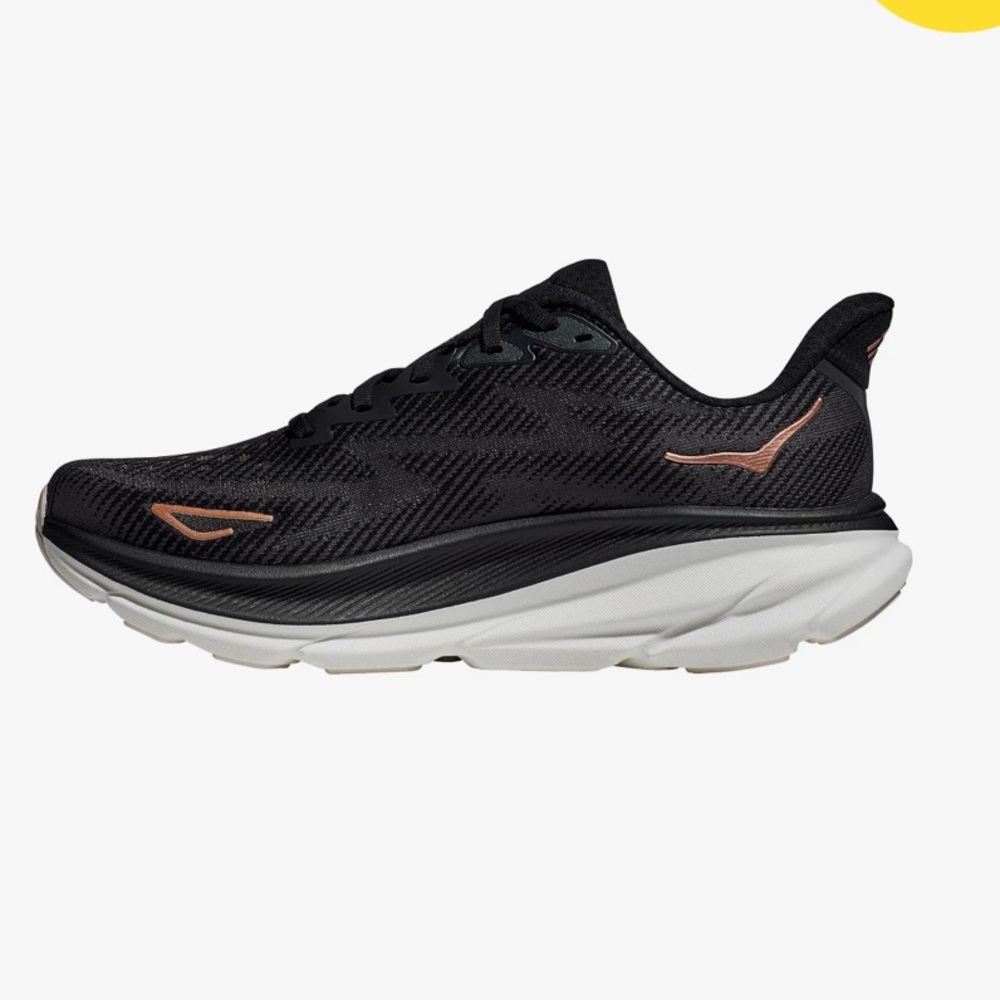WOMEN'S HOKA CLIFTON 9 Black and White Athletic Sneakers size 9 D NIB